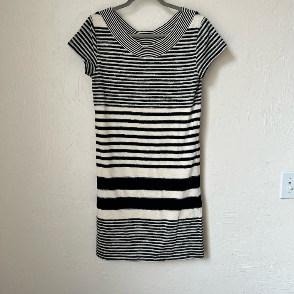 Anthropologie Maeve Haven striped shirt sleeve dress size S
